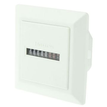 HM-1 White AC Hour Meter: 0-99,999.99 Hours Range - 1