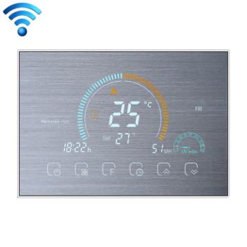 BHT-8000-GALW-SS Smart WiFi Round Thermostat, LCD Display, Stainless Steel - 1