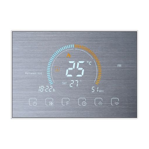 Smart Home LCD Thermostat: Energy-saving, No WiFi, Stainless Steel - 1