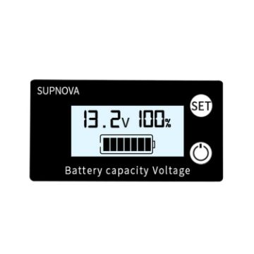 SUPNOVA DC 8-100V Battery Capacity Indicator Voltmeter White - 1