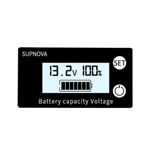 SUPNOVA DC 8-100V Battery Capacity Indicator Voltmeter White - 1