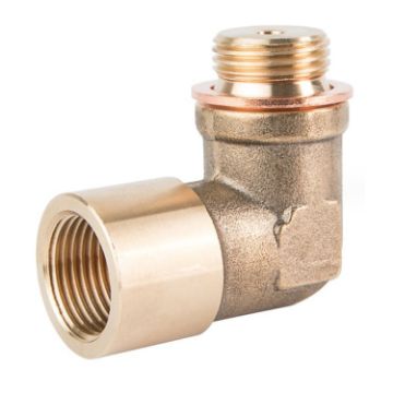 90 Degree M18x1.5 Brass Elbow Fitting for Automotive Oxygen Sensor - 1