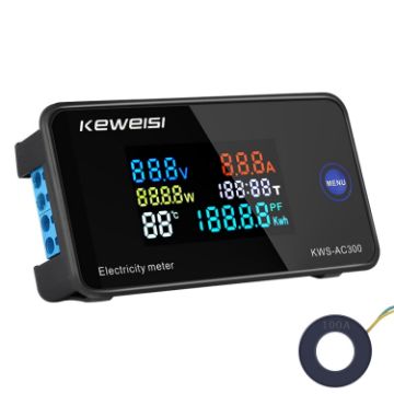 KWS-AC300-100A Digital AC Voltmeter 50-300V with Transformer (Black) - 1