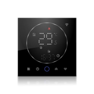 Smart Home Electric Heating LED Thermostat 95-240V AC (Black) - 1