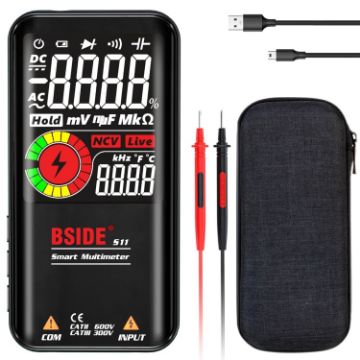 BSIDE S11 Digital Multimeter 9999 Counts LCD Display (Black) - 1