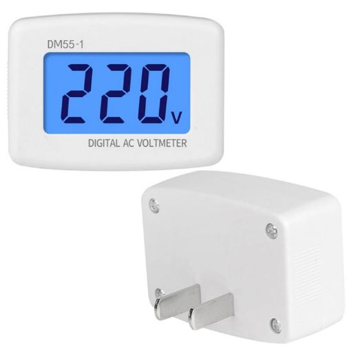 DM55-1 LCD Digital Voltmeter 110V-220V Voltage Tester US Plug - 1