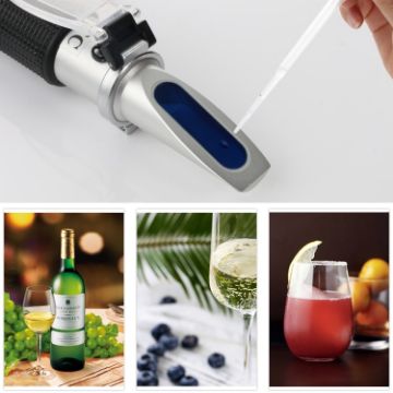 RZ136 Portable Refractometer Brix 0-32% Alcohol 0-26% Sugar Meter - 1