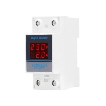 SINOTIMER SDM002 DIN Rail Single-Phase Voltage & Current Meter (63A) - 1