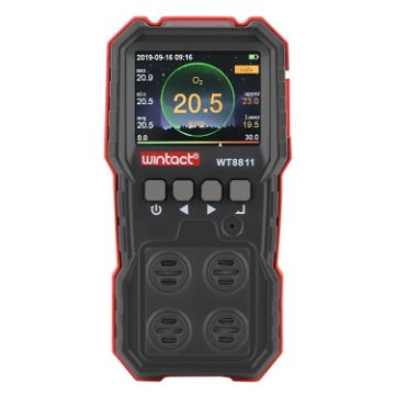 WINTACT WT8811 4-in-1 Gas Monitor: LCD, Rechargeable, Alarm - 1