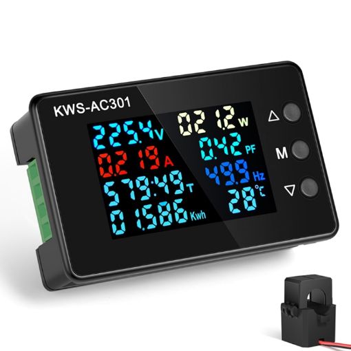 KWS-AC301-100A Digital AC Current Voltmeter 50-300V (Black) - 1