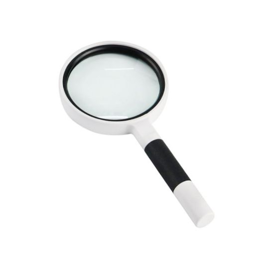 75mm Hand-Held Magnifier Glass with Anti-Skid Handle (4x Black White) - 1