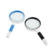 75mm Hand-Held Magnifier Glass with Anti-Skid Handle (4x Black White) - 2