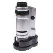 Pocket Microscope 20X-40X Zoom Lens with LED Light (Silver) - 1
