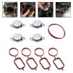 Car Swirl Flap Air Intake Repair Kit 4x33mm Aluminum Gasket Silver - 1