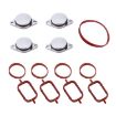 Car Swirl Flap Air Intake Repair Kit 4x33mm Aluminum Gasket Silver - 2