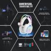 ONIKUMA X22 Wired Gaming Headset, USB + 3.5mm, Colorful Light, White - 9