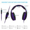 SADES AH-28 Noise-Reduction Gaming Headset, 2m Cable (Black Purple) - 5