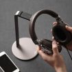 Dark Gray Aluminum Alloy H-Stand Headphone Display Storage Rack - 5