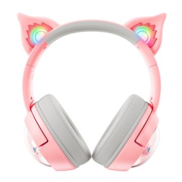 B5 Cat Ear Pink RGB Wireless Bluetooth HiFi USB-C Headset - 1