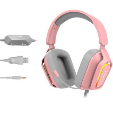 Ajazz AX368 RGB Headset 3.5mm Version (Pink) for Gaming Audio - 1