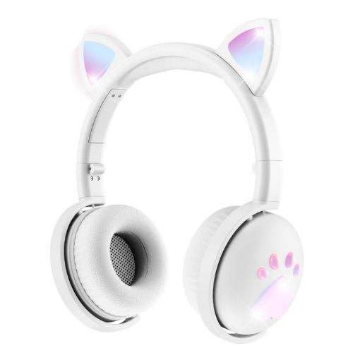 BK9 HiFi Cat Ear 7.1 Surround Sound Bluetooth Gaming Headset White - 1