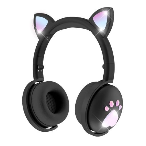 BK9 Luminous Cat Ear Bluetooth Gaming Headset 7.1 Surround, Black - 1