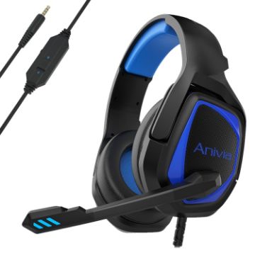 Anivia MH602 3.5mm Wired Gaming Headset w/ Mic (Black Blue) - 1