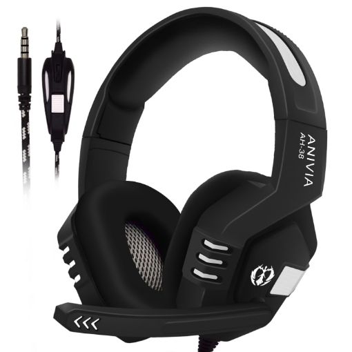 Anivia AH38 Wired Gaming Headset with Microphone (Black Silver) - 1