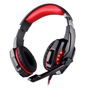 G9000 Gaming Headset with Mic & LED for Laptop/Tablet/Phone (Black Red) - 1