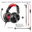 OneOdio Pro-M Bluetooth Gaming Headset (Black & Red) - 2