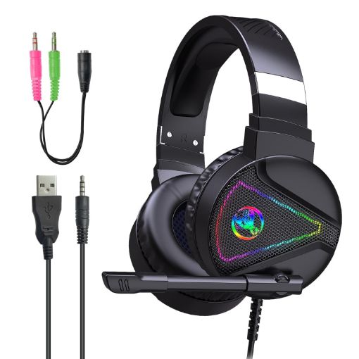 HXSJ F16 RGB Light Stereo Gaming Headset with Mic - Black - 1