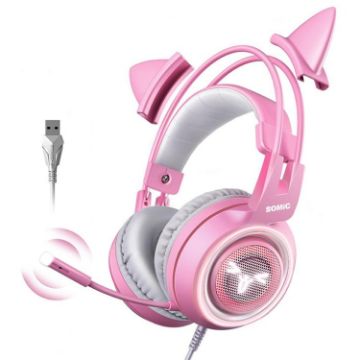 SOMIC G951PINK 7.1 Channel Anchor E-Sports Game Headset (Pink) - 1