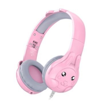 SoulBytes S31 Kids Over-Ear Wired Earphone with Mic, Pink, 1.5m - 1