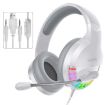 YINDIAO Q2 Wired Gaming Headset with Mic, Dual 3.5mm + USB, White - 2