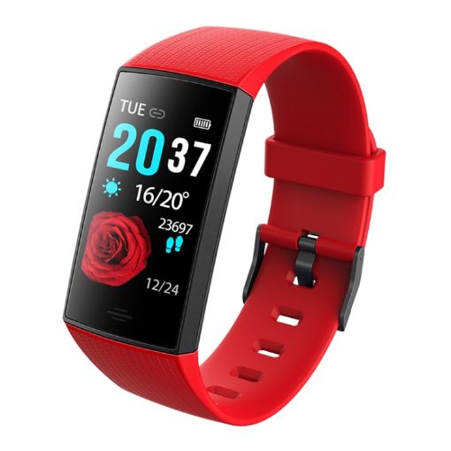 Smart Bracelet, 1.14" IPS Screen, IP67, Heart Rate, Sleep Monitor, Red - 1