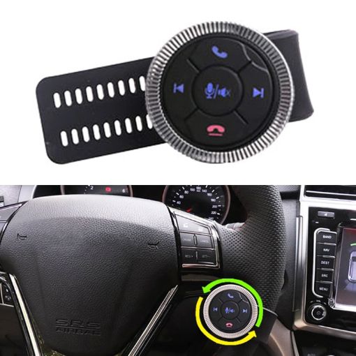 Universal Wireless Steering Wheel Remote Control (Silver) - 1