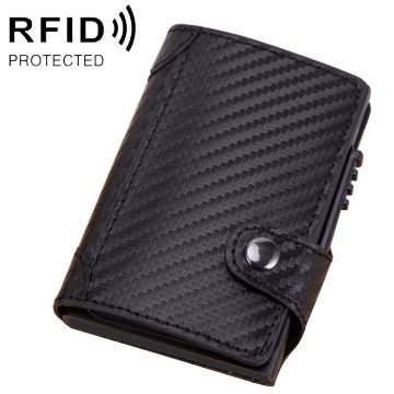 X-51 Pop-up RFID Anti-theft PU Leather Wallet (Carbon Fiber Black) - 1