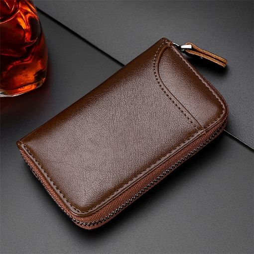 Large-capacity Brown Leather Keys Holder and Wallet 9106 - 1