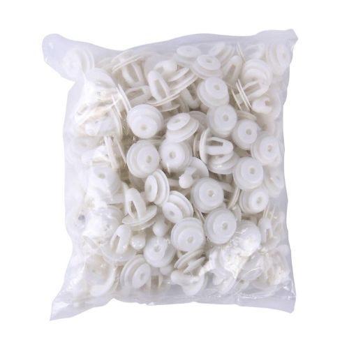 100 PCS White Plastic Rivets Fastener Push Clips - 1