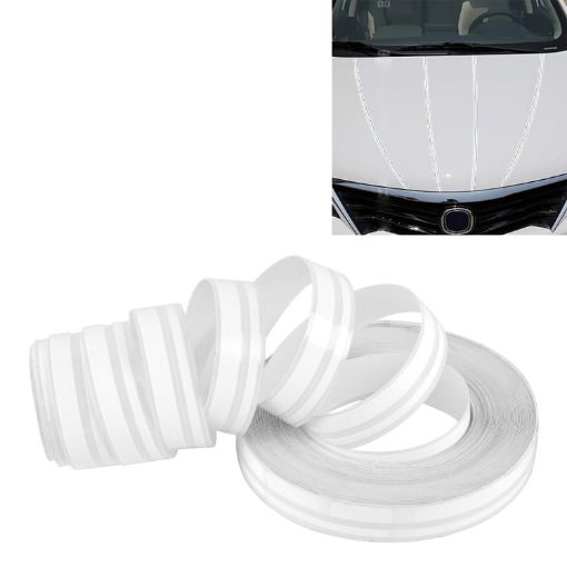 12mm White Self Adhesive Car Decorative Stripe Tape 9.8m - 1