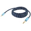 EMK 3.5mm to 6.35mm AUX Cable 5m Gold-Plated Nylon Braid Dark Blue - 3