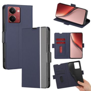 Realme P3 Ultra 5G Blue Leather Phone Case with Twill Texture - 1