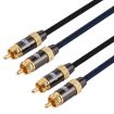 EMK 2x RCA Male to Male Gold Coaxial Audio Cable 1m (Black) - 2