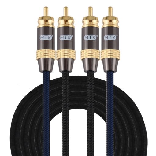 EMK 2x RCA Male Gold Plated Audio Cable 3m for TV/Amplifier/DVD - 1