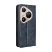 Huawei Pura 80 Ultra 5G Leather Case, Magnetic Buckle, Blue Retro Texture - 3