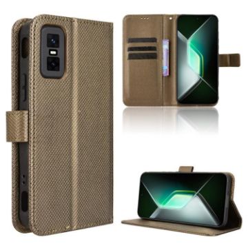 Infinix GT 30 Pro 5G Brown Diamond Texture Leather Case - 1