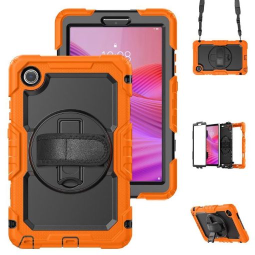 Lenovo Tab K9/One Silicone Hybrid Case with Strap (Orange) - 1
