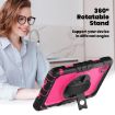 Silicone Hybrid PC Case for Lenovo Tab K9/One with Strap (Rose Red) - 5