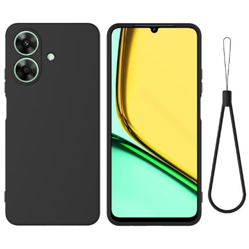 Realme Note 60 Black Liquid Silicone Dropproof Full Coverage Case - 1