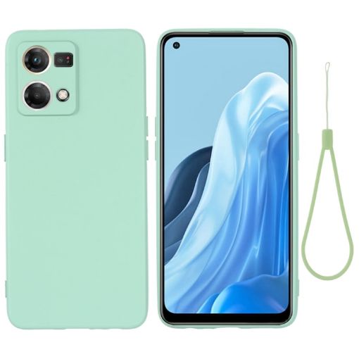OPPO Reno8 4G Green Liquid Silicone Dropproof Phone Case - 1